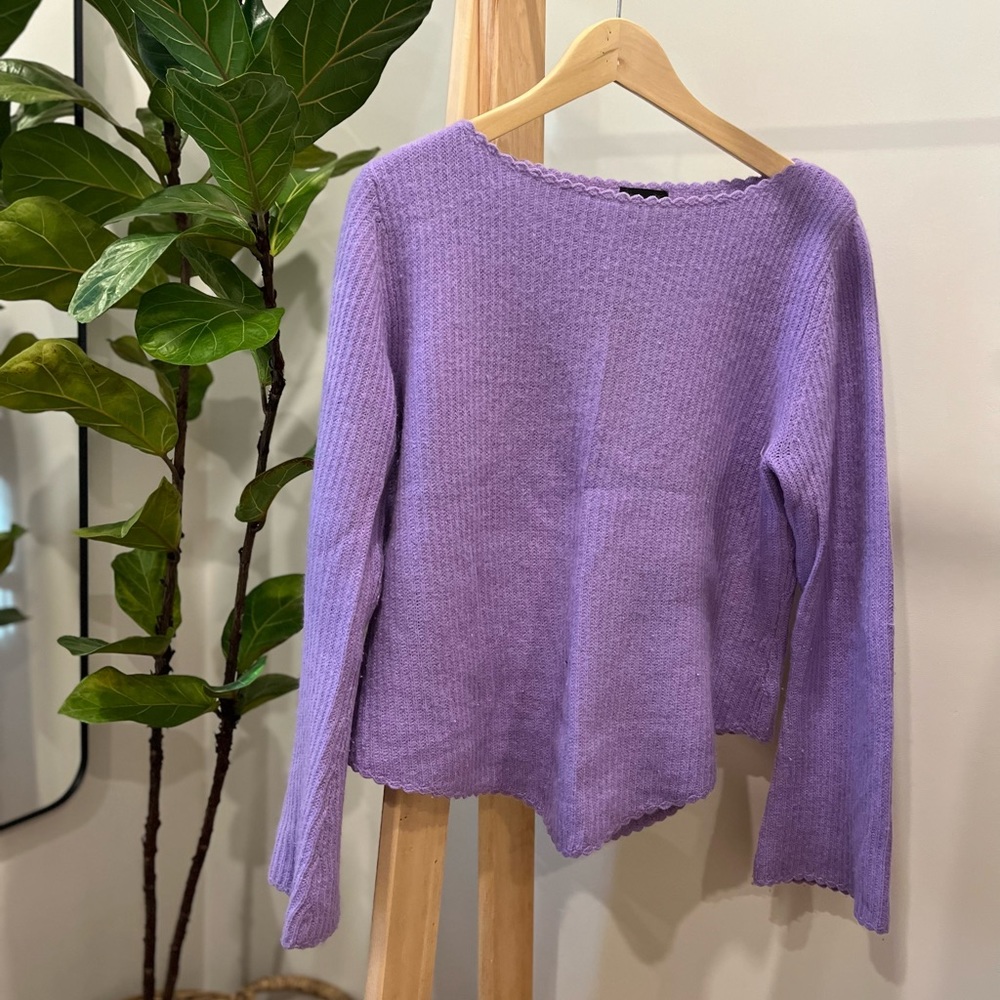 Vintage Lavender Purple Sweater Lambswool Angora large baby sitter y2k hong kong